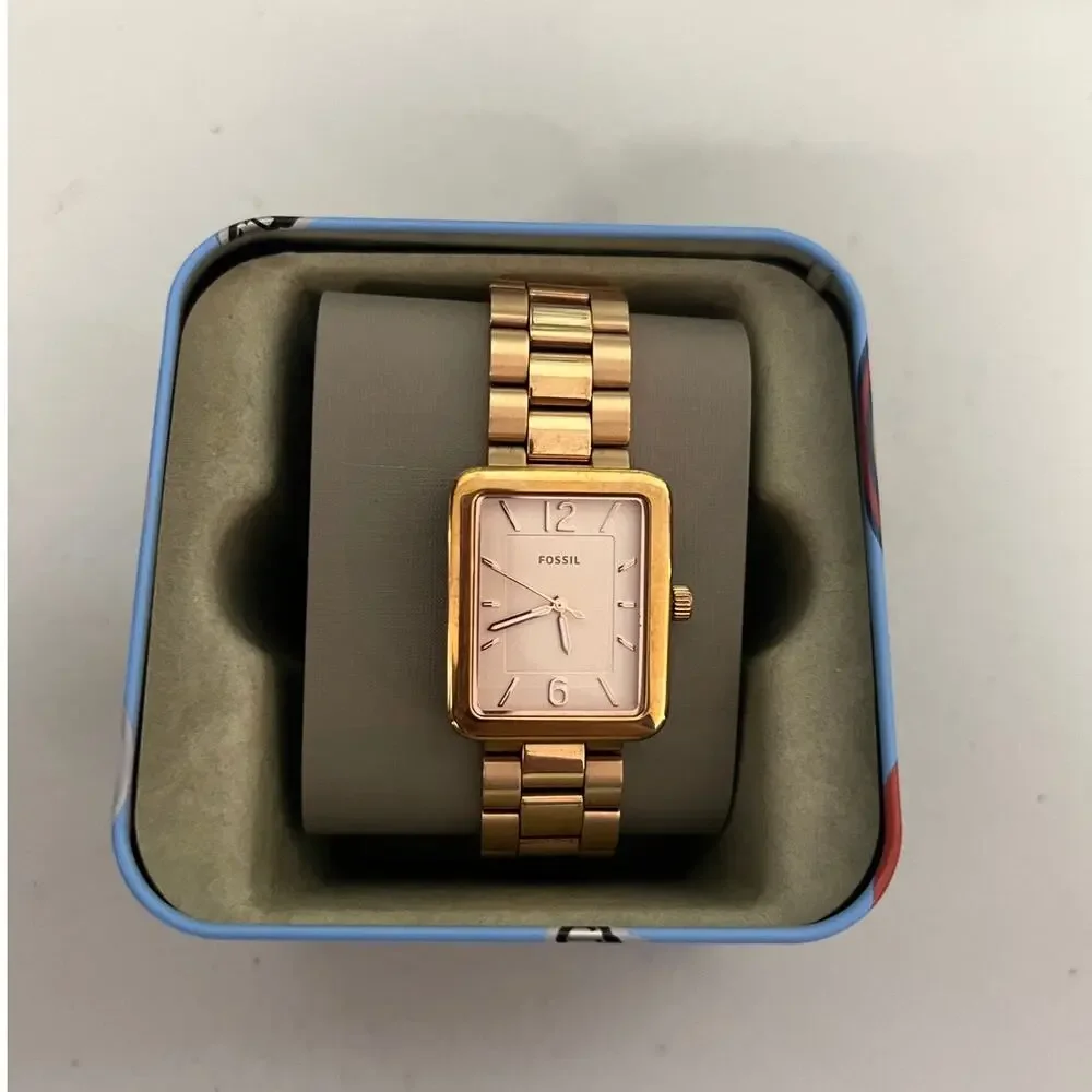 Fossil ES4156 Atwater Rose Gold Square Stainless Steel Ladies Quartz Watch